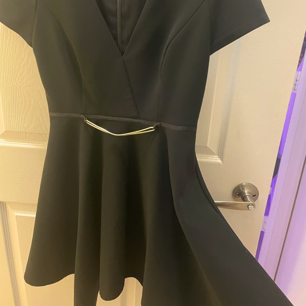 Halston heritage little black dress (used) Very nice asymmetrical design